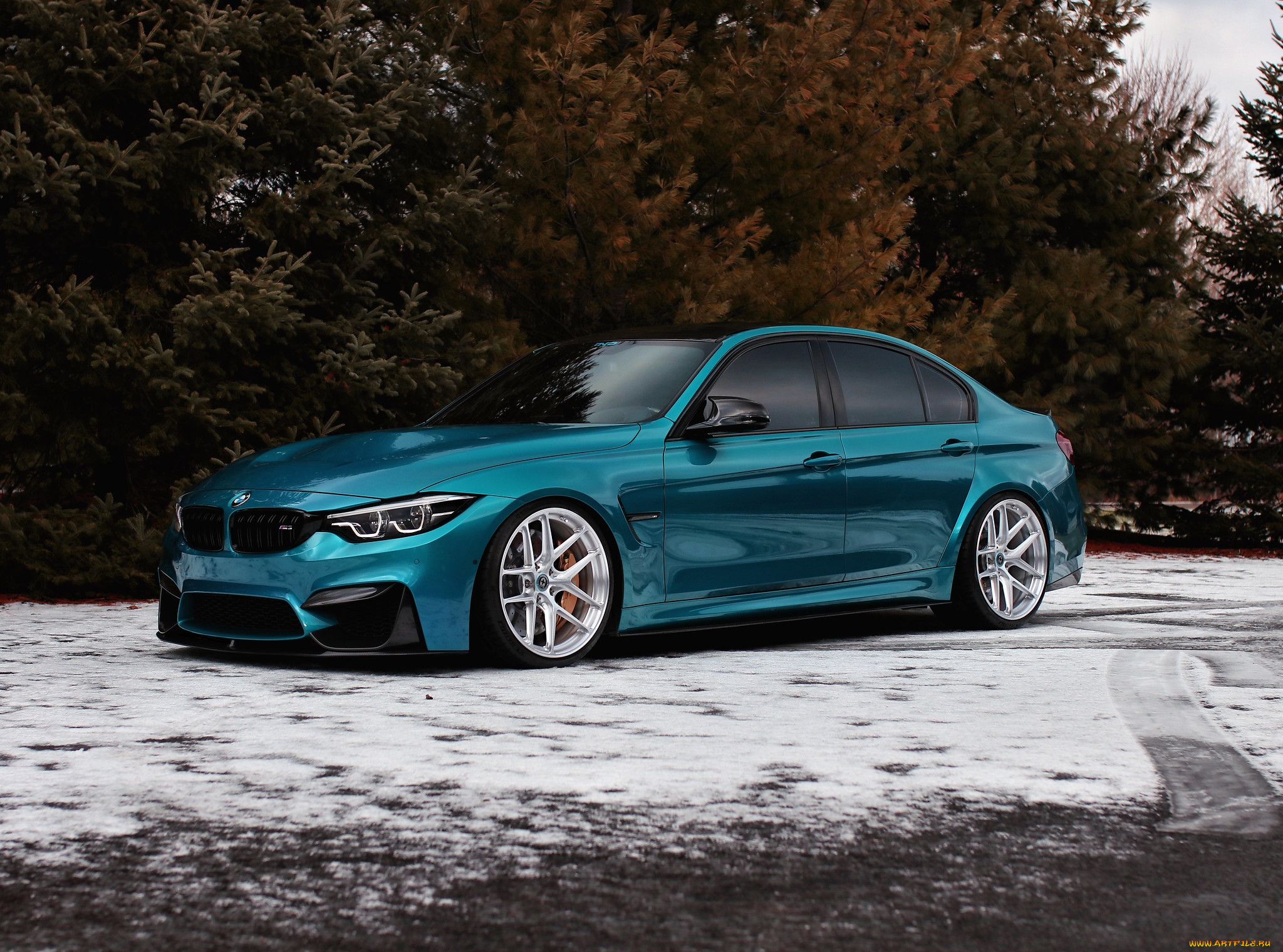 , bmw, blue, winter, snow, f80